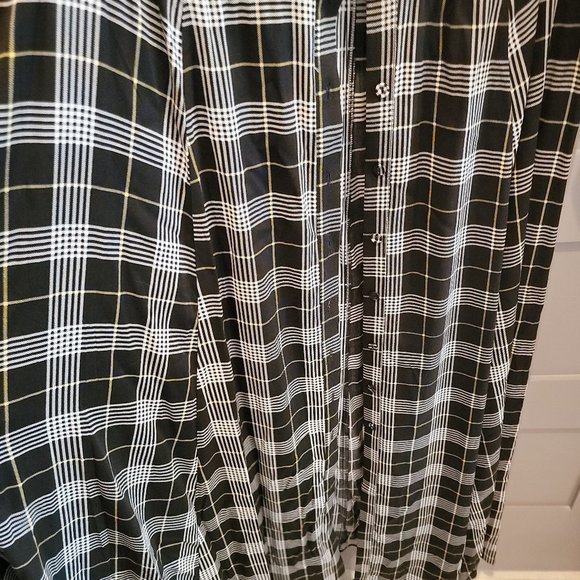 TORRID Black Plaid Challis Button Front Maxi Shirt Dress Size 2 - Picture 7 of 9